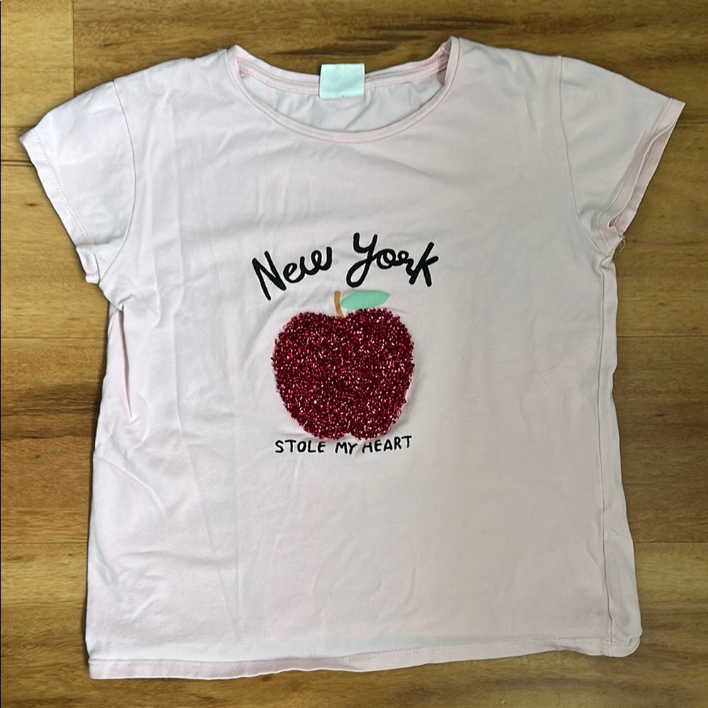 Zara Kids | Pink Kids T-Shirt with New York Apple Design